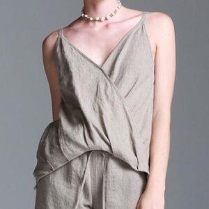 Velia Sierra Alma Linen Blouse in Natural - MEDIUM